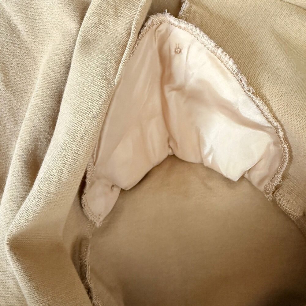 Cabi Casablanca Trench Coat Size M Tan Camel Classic Ponte Knit Statement Piece - Picture 10 of 14